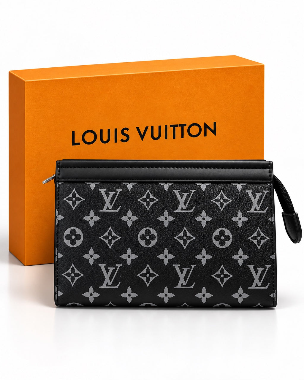 LV Black Grey Clutch