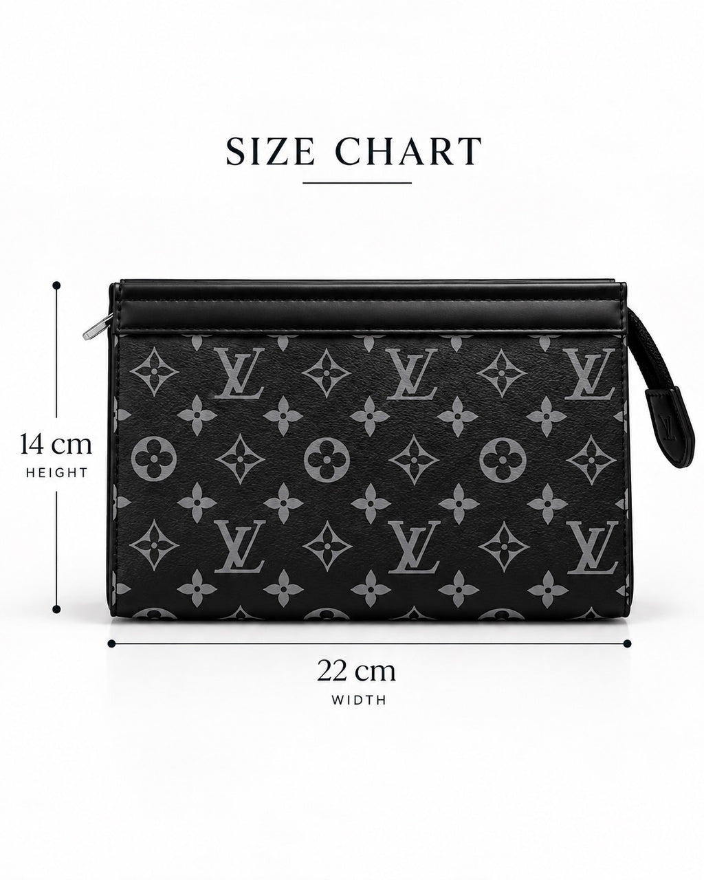 LV Black Grey Clutch