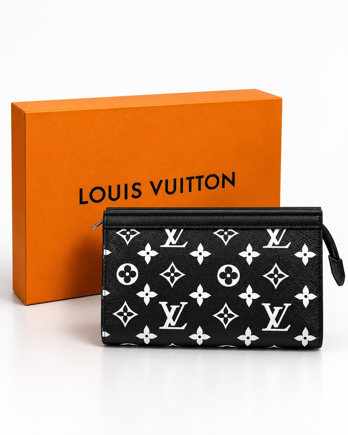 LV Black & White Clutch