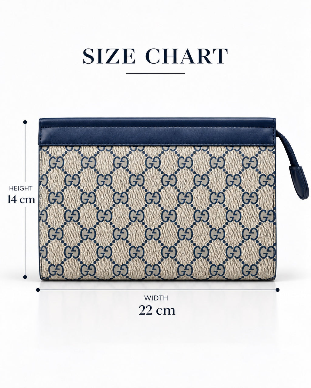 GG Beige Navy Clutch