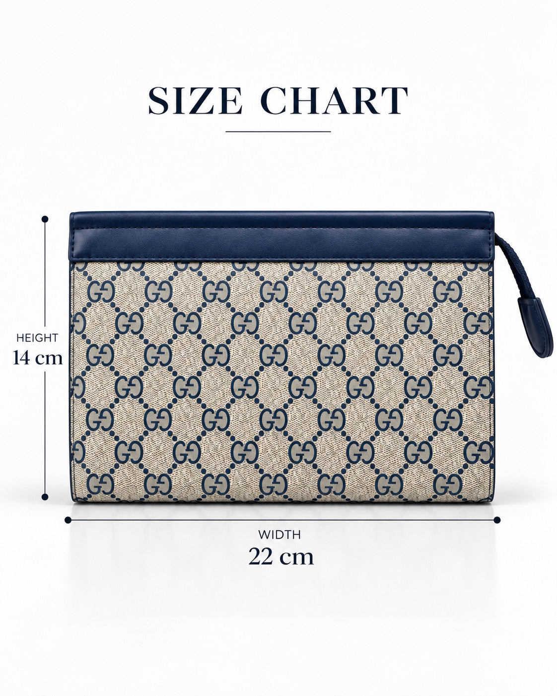 GG Beige Navy Clutch