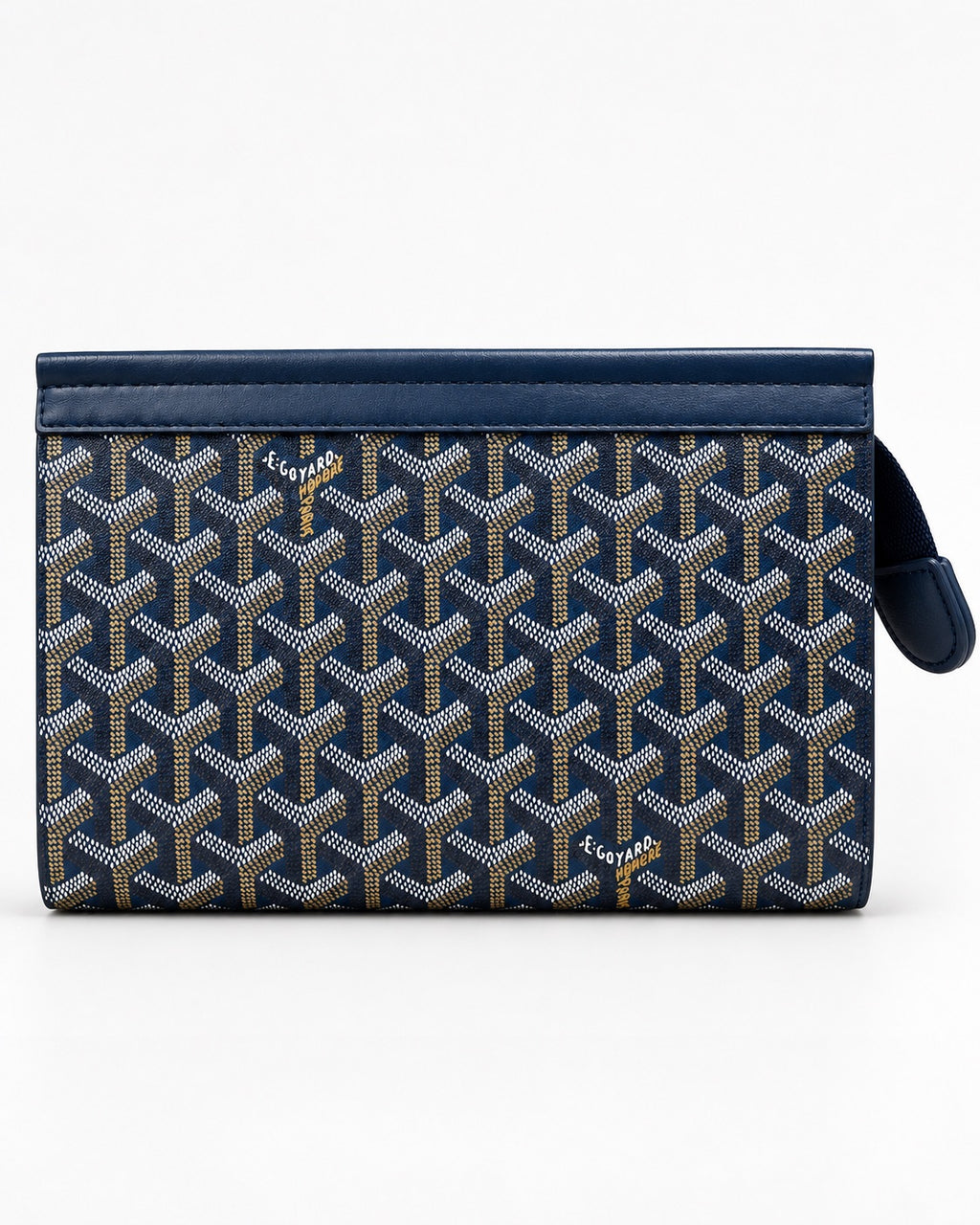 Navy Goyard Clutch