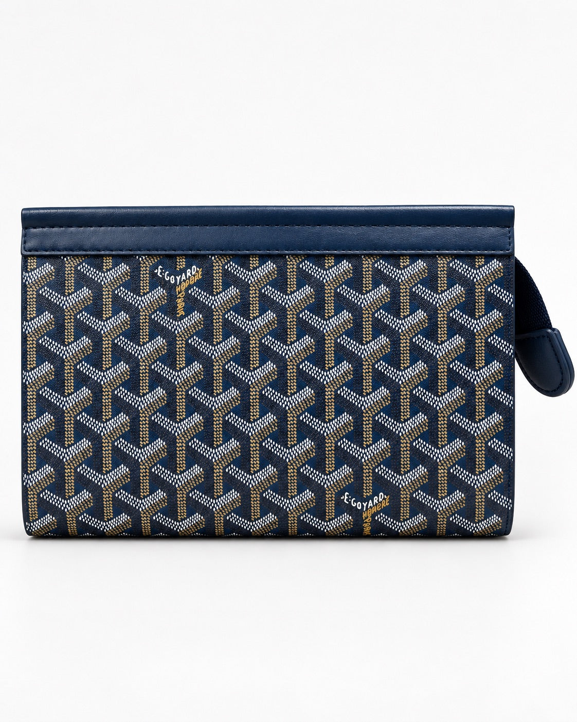 Navy Goyard Clutch