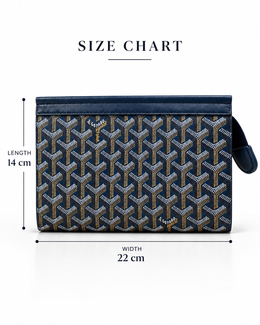 Navy Goyard Clutch
