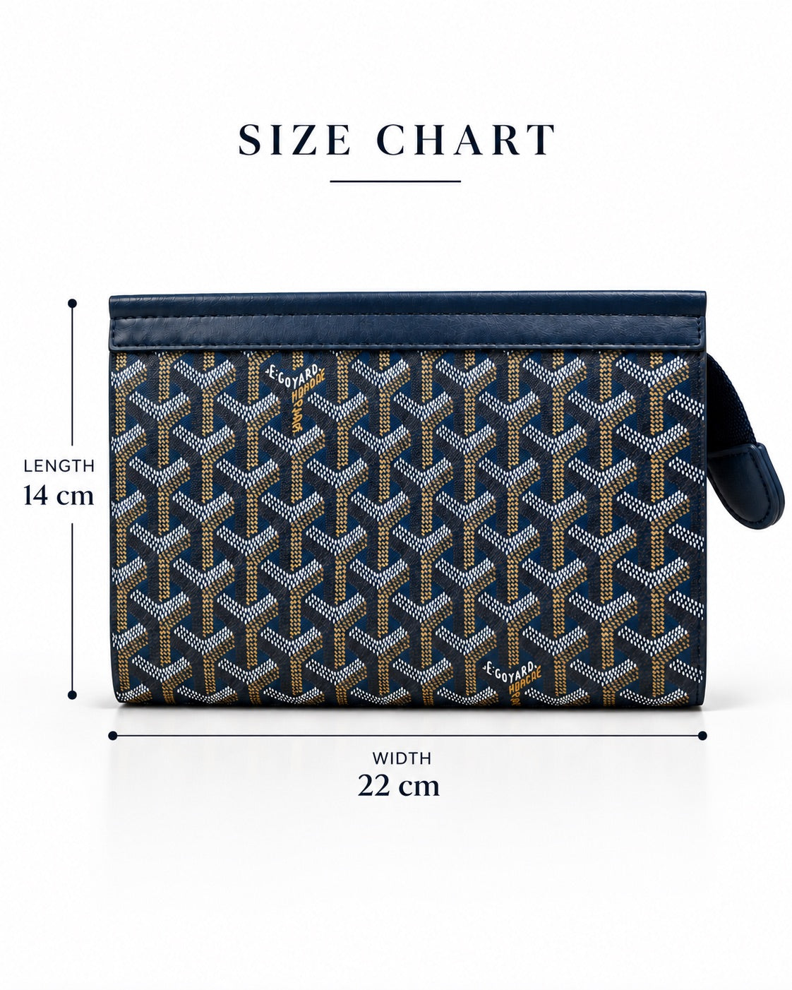 Navy Goyard Clutch